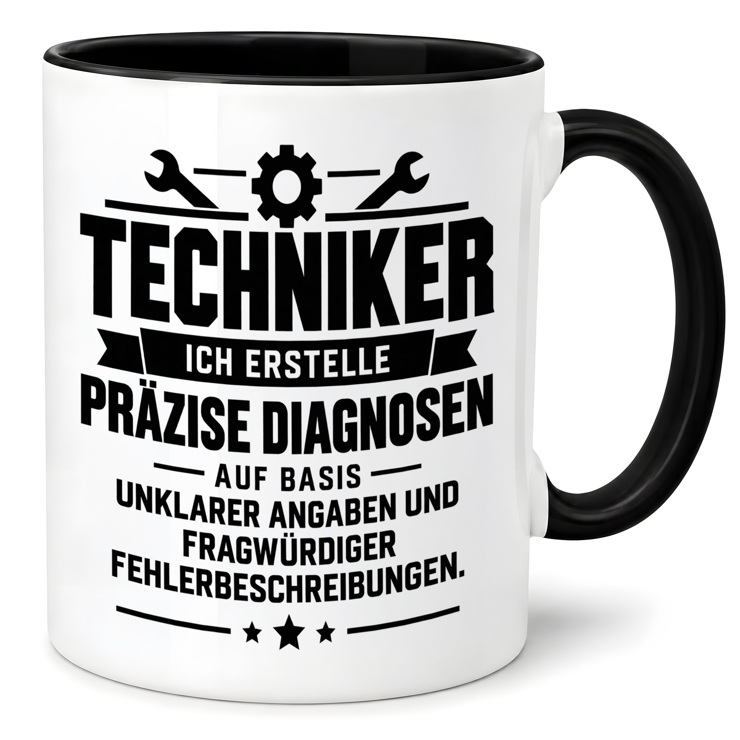 Techniker Tasse lustiger Spruch 330 ml Keramiktasse Geschenk für Handwerker Mechaniker Elektriker Geburtstag Weihnachten