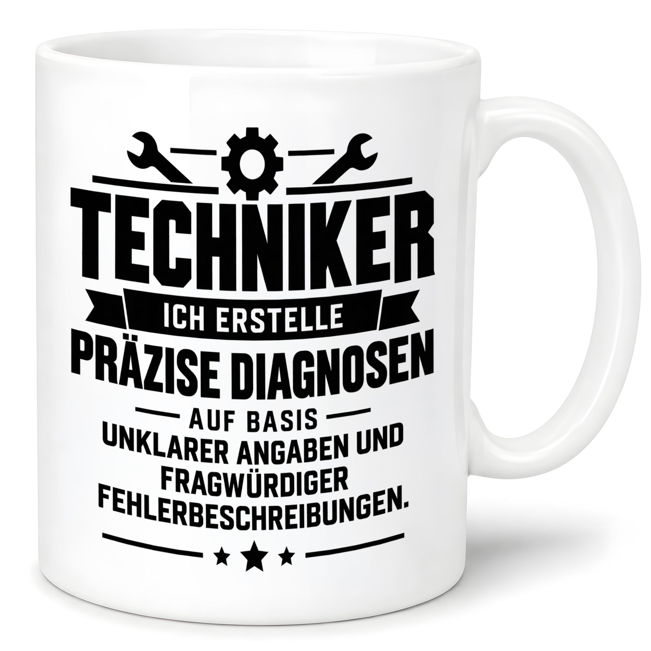 Techniker Tasse lustiger Spruch 330 ml Keramiktasse Geschenk für Handwerker Mechaniker Elektriker Geburtstag Weihnachten