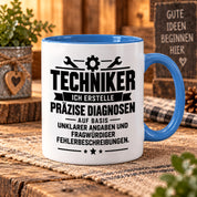 Techniker Tasse lustiger Spruch 330 ml Keramiktasse Geschenk für Handwerker Mechaniker Elektriker Geburtstag Weihnachten