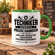 Techniker Tasse lustiger Spruch 330 ml Keramiktasse Geschenk für Handwerker Mechaniker Elektriker Geburtstag Weihnachten