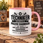 Techniker Tasse lustiger Spruch 330 ml Keramiktasse Geschenk für Handwerker Mechaniker Elektriker Geburtstag Weihnachten
