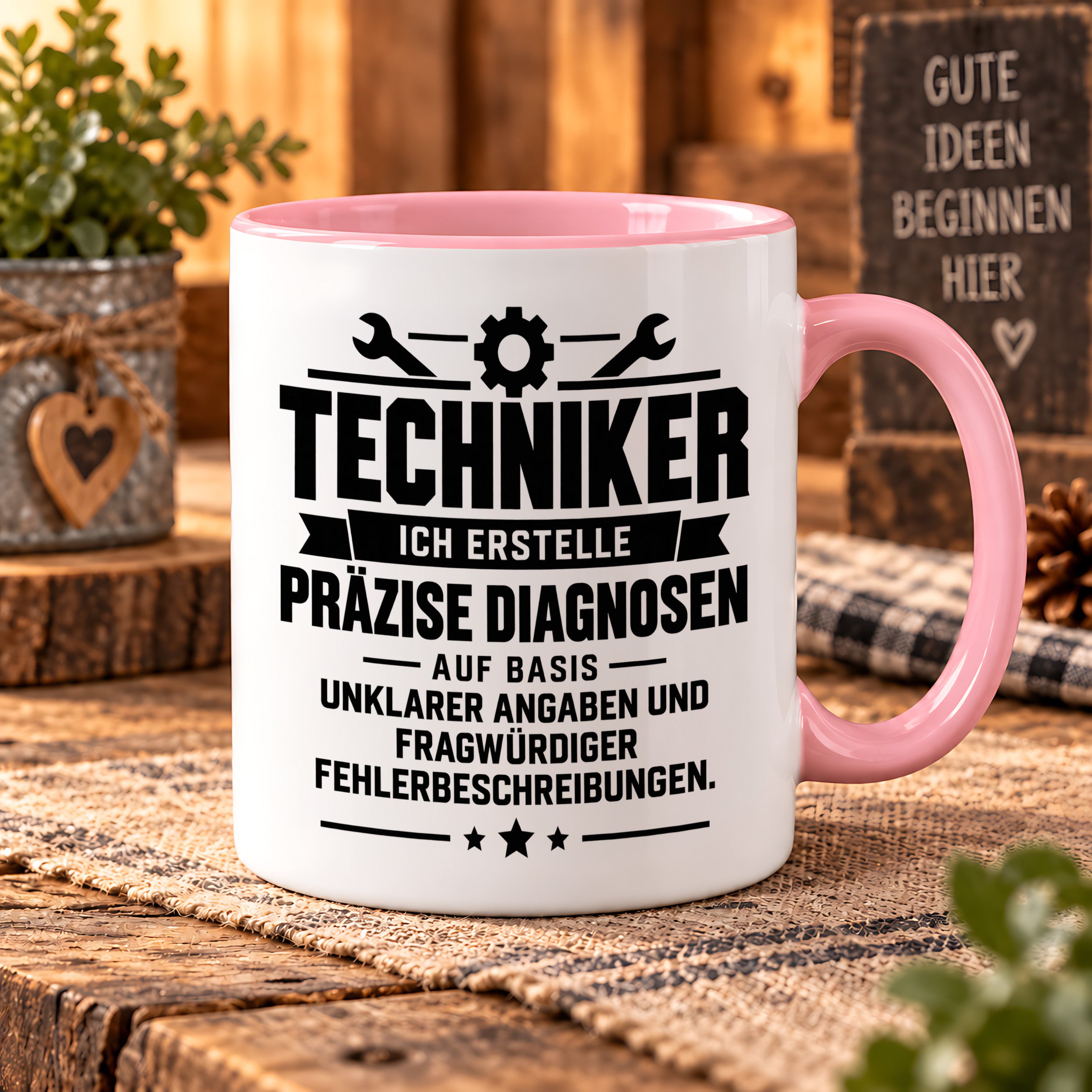 Techniker Tasse lustiger Spruch 330 ml Keramiktasse Geschenk für Handwerker Mechaniker Elektriker Geburtstag Weihnachten