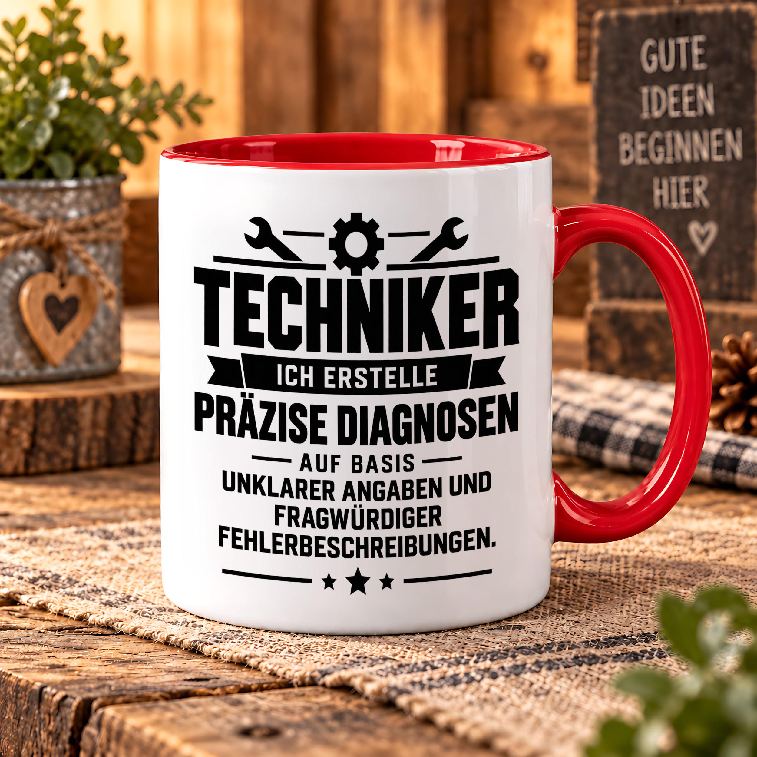 Techniker Tasse lustiger Spruch 330 ml Keramiktasse Geschenk für Handwerker Mechaniker Elektriker Geburtstag Weihnachten