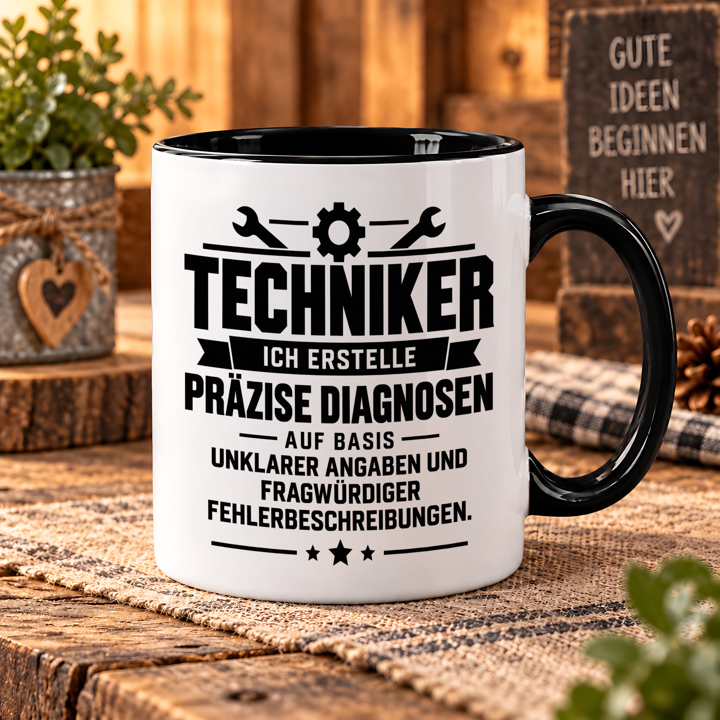 Techniker Tasse lustiger Spruch 330 ml Keramiktasse Geschenk für Handwerker Mechaniker Elektriker Geburtstag Weihnachten