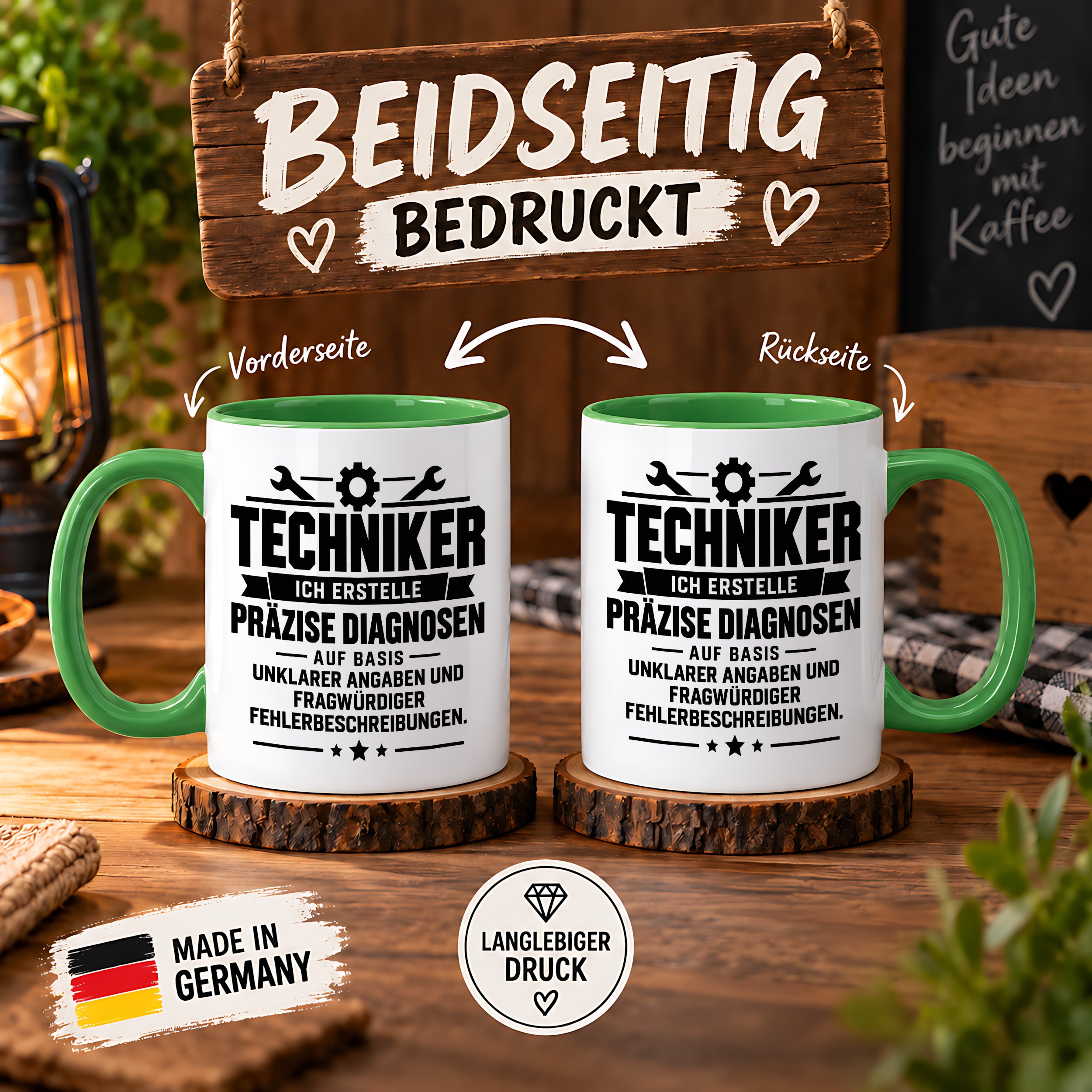 Techniker Tasse lustiger Spruch 330 ml Keramiktasse Geschenk für Handwerker Mechaniker Elektriker Geburtstag Weihnachten