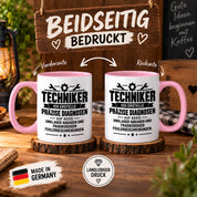 Techniker Tasse lustiger Spruch 330 ml Keramiktasse Geschenk für Handwerker Mechaniker Elektriker Geburtstag Weihnachten