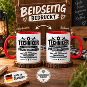 Techniker Tasse lustiger Spruch 330 ml Keramiktasse Geschenk für Handwerker Mechaniker Elektriker Geburtstag Weihnachten