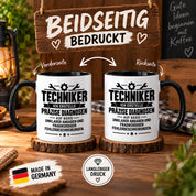 Techniker Tasse lustiger Spruch 330 ml Keramiktasse Geschenk für Handwerker Mechaniker Elektriker Geburtstag Weihnachten