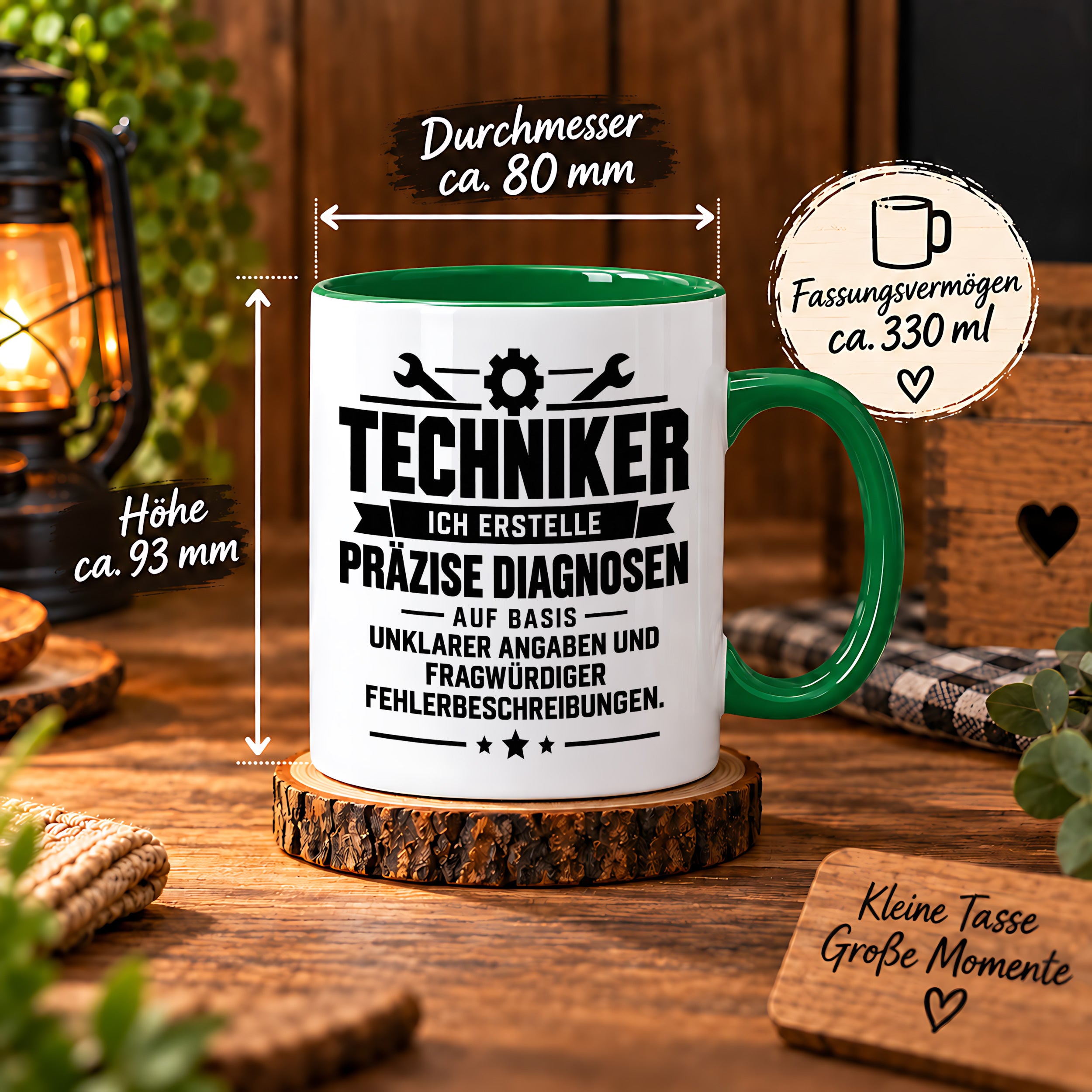 Techniker Tasse lustiger Spruch 330 ml Keramiktasse Geschenk für Handwerker Mechaniker Elektriker Geburtstag Weihnachten