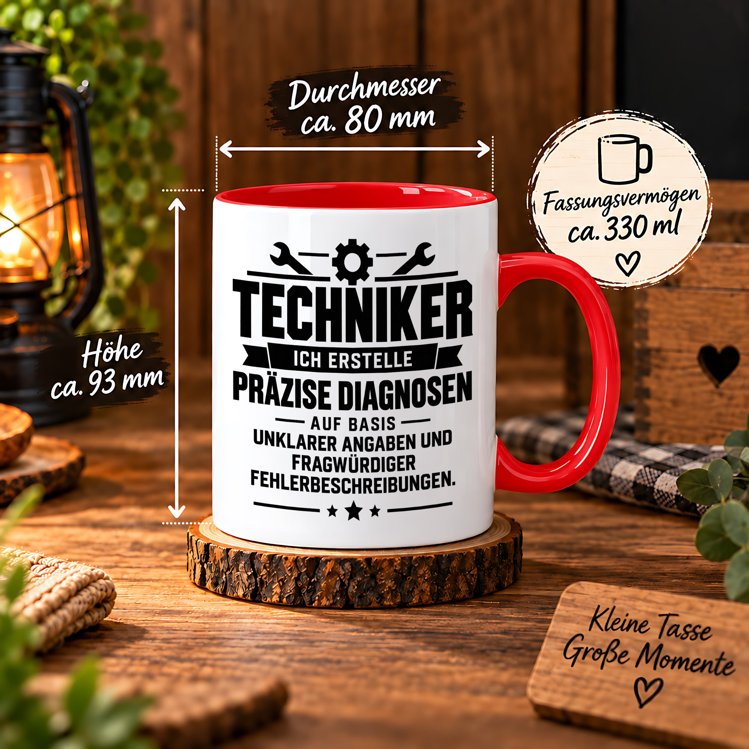 Techniker Tasse lustiger Spruch 330 ml Keramiktasse Geschenk für Handwerker Mechaniker Elektriker Geburtstag Weihnachten