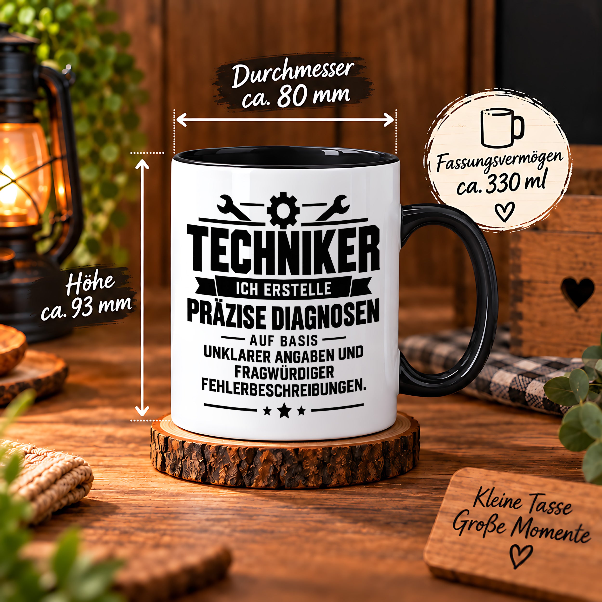 Techniker Tasse lustiger Spruch 330 ml Keramiktasse Geschenk für Handwerker Mechaniker Elektriker Geburtstag Weihnachten