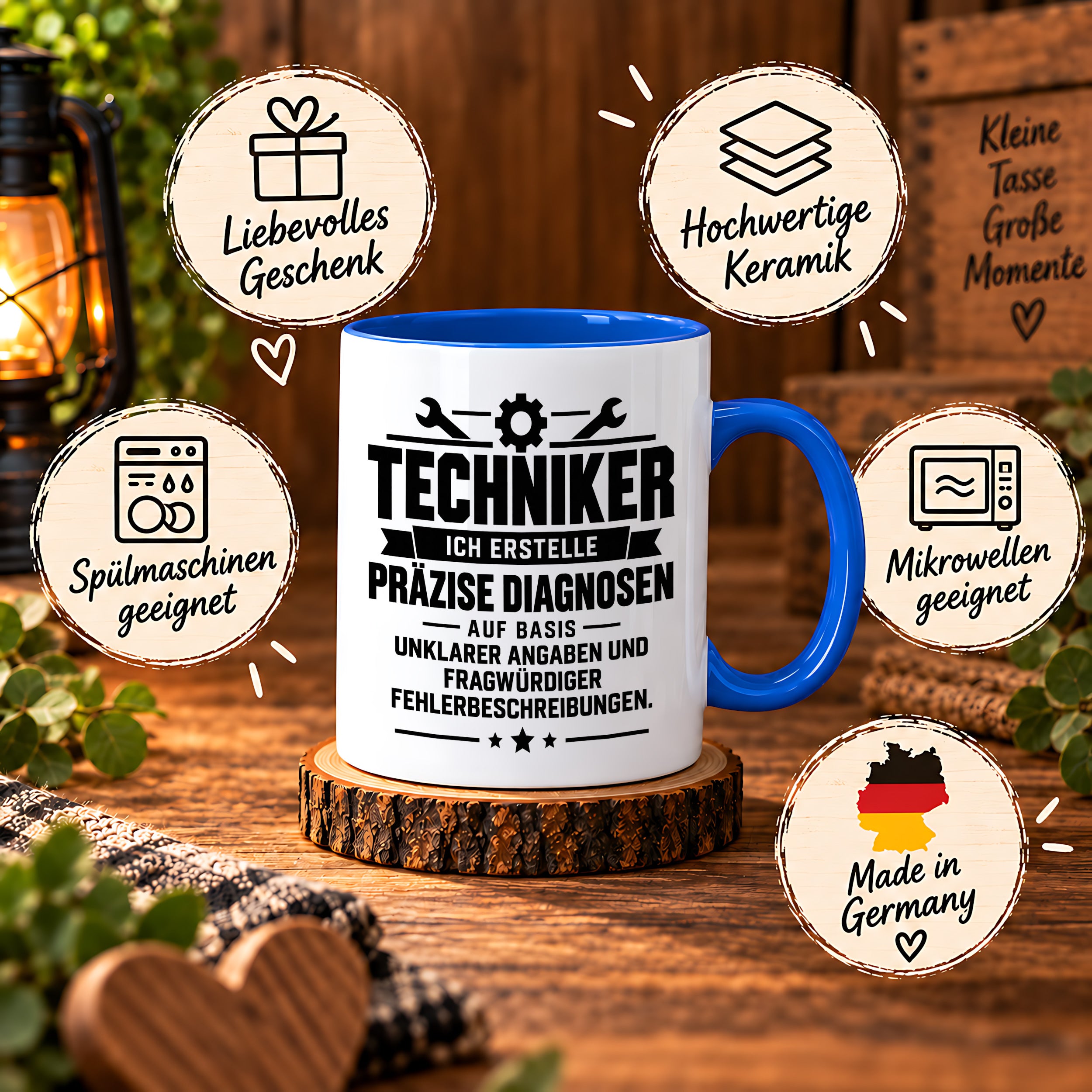Techniker Tasse lustiger Spruch 330 ml Keramiktasse Geschenk für Handwerker Mechaniker Elektriker Geburtstag Weihnachten