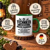 Techniker Tasse lustiger Spruch 330 ml Keramiktasse Geschenk für Handwerker Mechaniker Elektriker Geburtstag Weihnachten