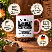 Techniker Tasse lustiger Spruch 330 ml Keramiktasse Geschenk für Handwerker Mechaniker Elektriker Geburtstag Weihnachten