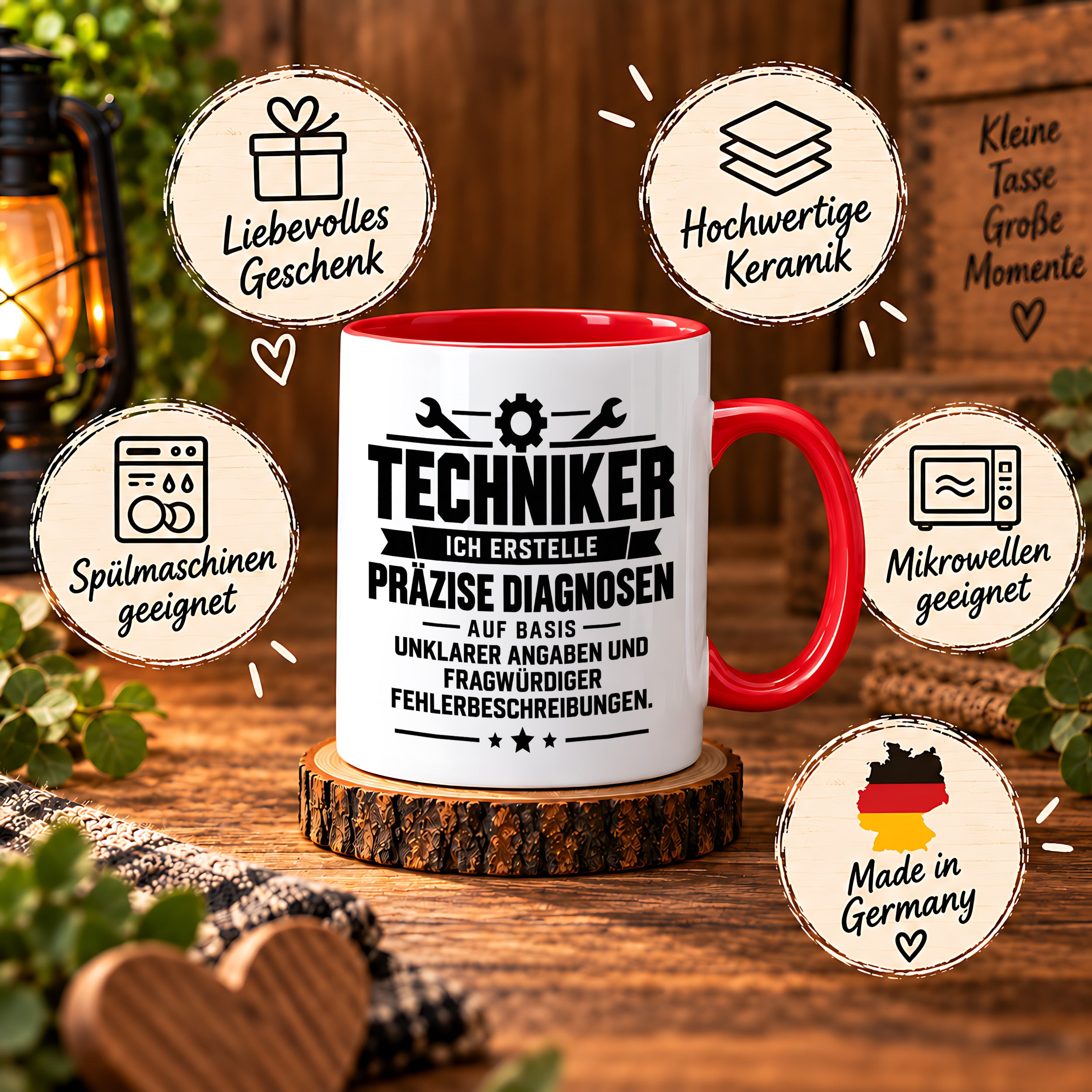 Techniker Tasse lustiger Spruch 330 ml Keramiktasse Geschenk für Handwerker Mechaniker Elektriker Geburtstag Weihnachten