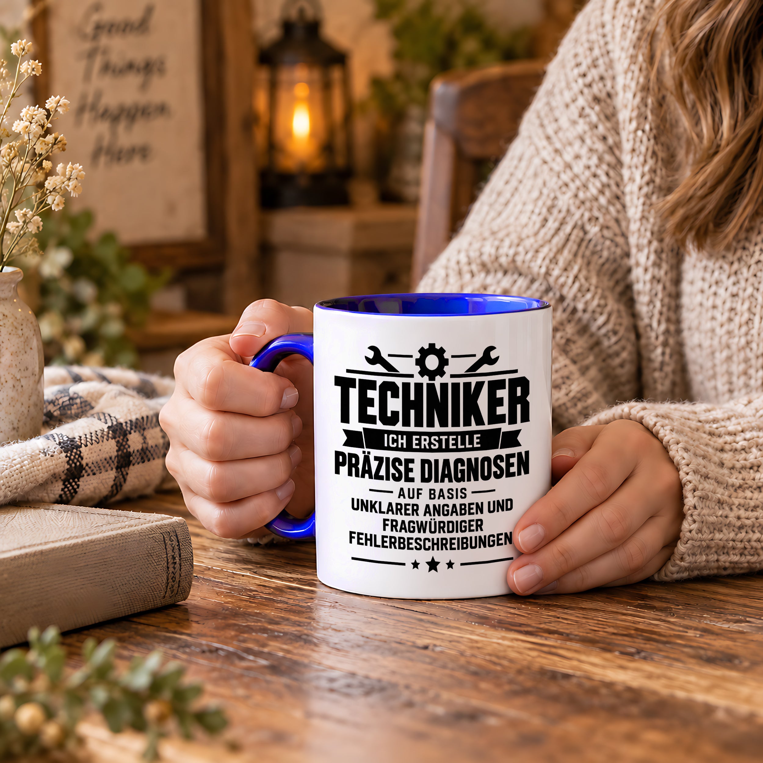 Techniker Tasse lustiger Spruch 330 ml Keramiktasse Geschenk für Handwerker Mechaniker Elektriker Geburtstag Weihnachten