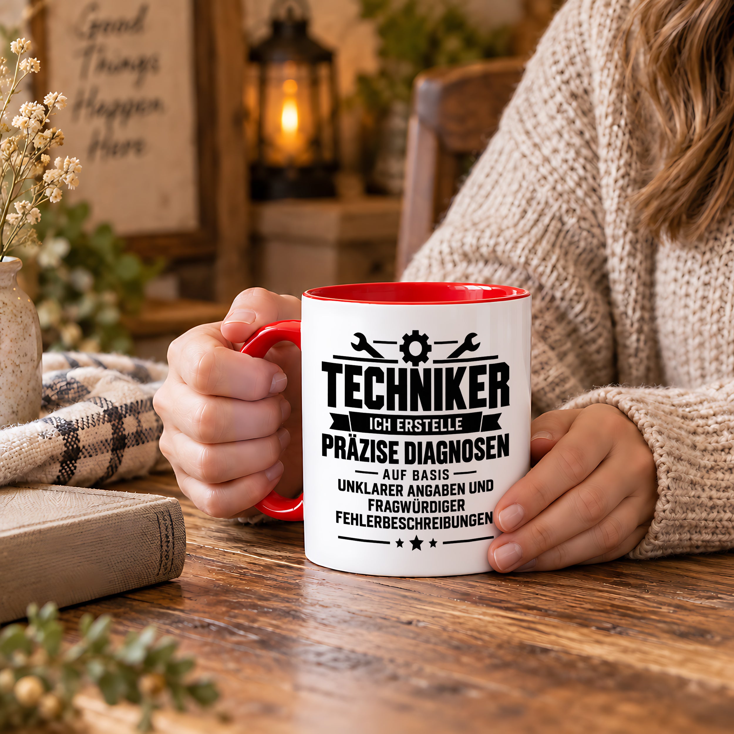 Techniker Tasse lustiger Spruch 330 ml Keramiktasse Geschenk für Handwerker Mechaniker Elektriker Geburtstag Weihnachten