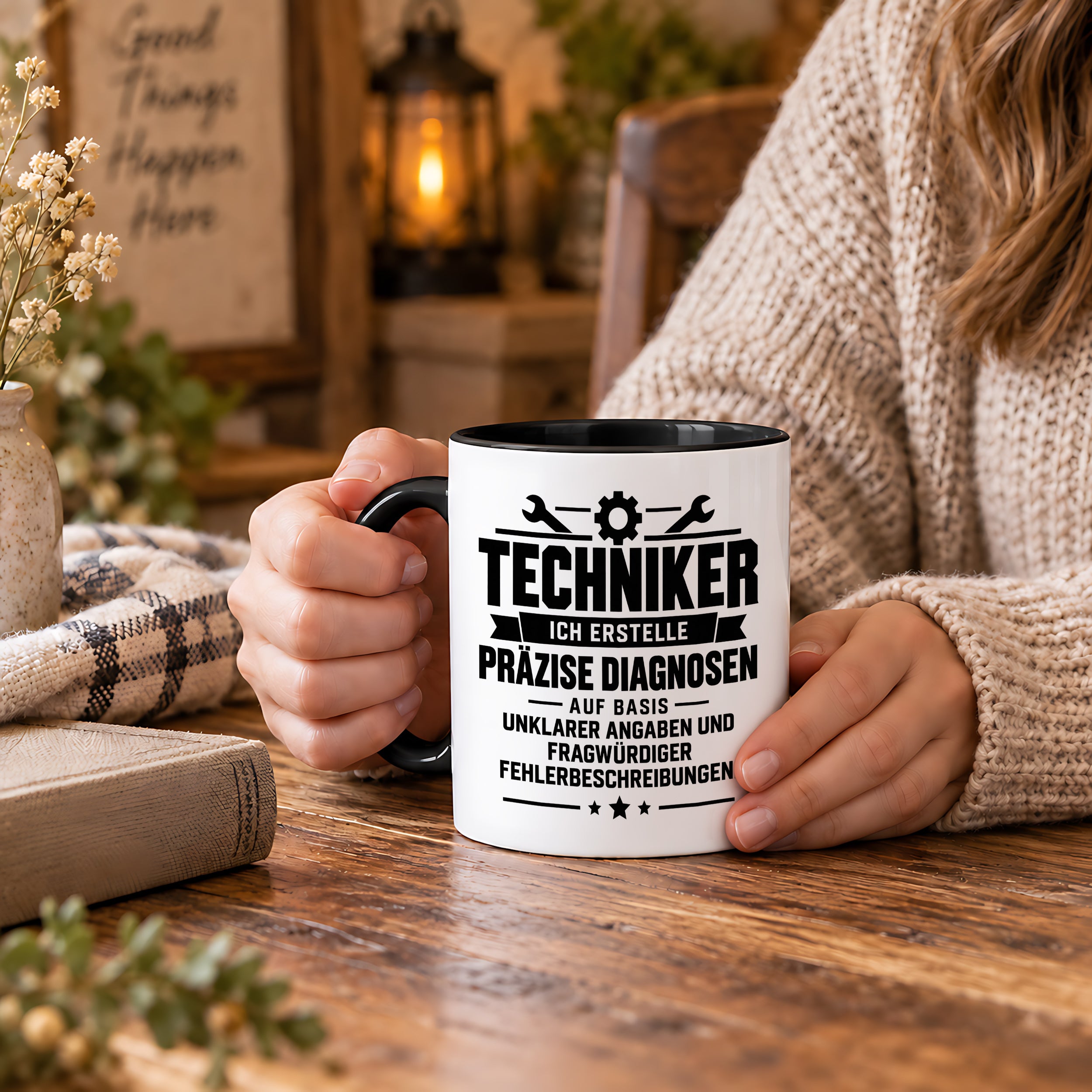 Techniker Tasse lustiger Spruch 330 ml Keramiktasse Geschenk für Handwerker Mechaniker Elektriker Geburtstag Weihnachten