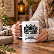 Techniker Tasse lustiger Spruch 330 ml Keramiktasse Geschenk für Handwerker Mechaniker Elektriker Geburtstag Weihnachten