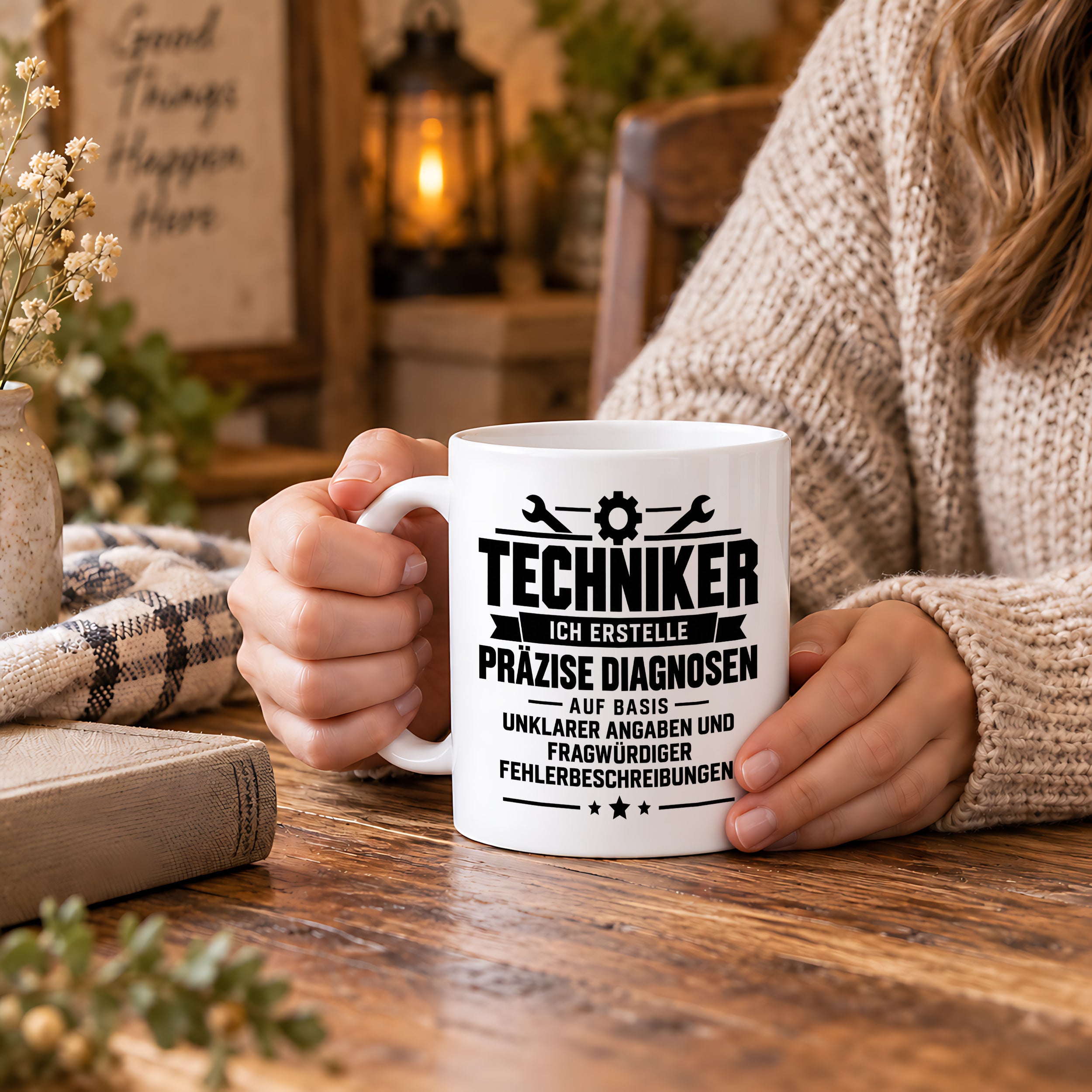 Techniker Tasse lustiger Spruch 330 ml Keramiktasse Geschenk für Handwerker Mechaniker Elektriker Geburtstag Weihnachten