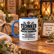 Techniker Tasse lustiger Spruch 330 ml Keramiktasse Geschenk für Handwerker Mechaniker Elektriker Geburtstag Weihnachten