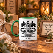 Techniker Tasse lustiger Spruch 330 ml Keramiktasse Geschenk für Handwerker Mechaniker Elektriker Geburtstag Weihnachten