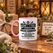 Techniker Tasse lustiger Spruch 330 ml Keramiktasse Geschenk für Handwerker Mechaniker Elektriker Geburtstag Weihnachten