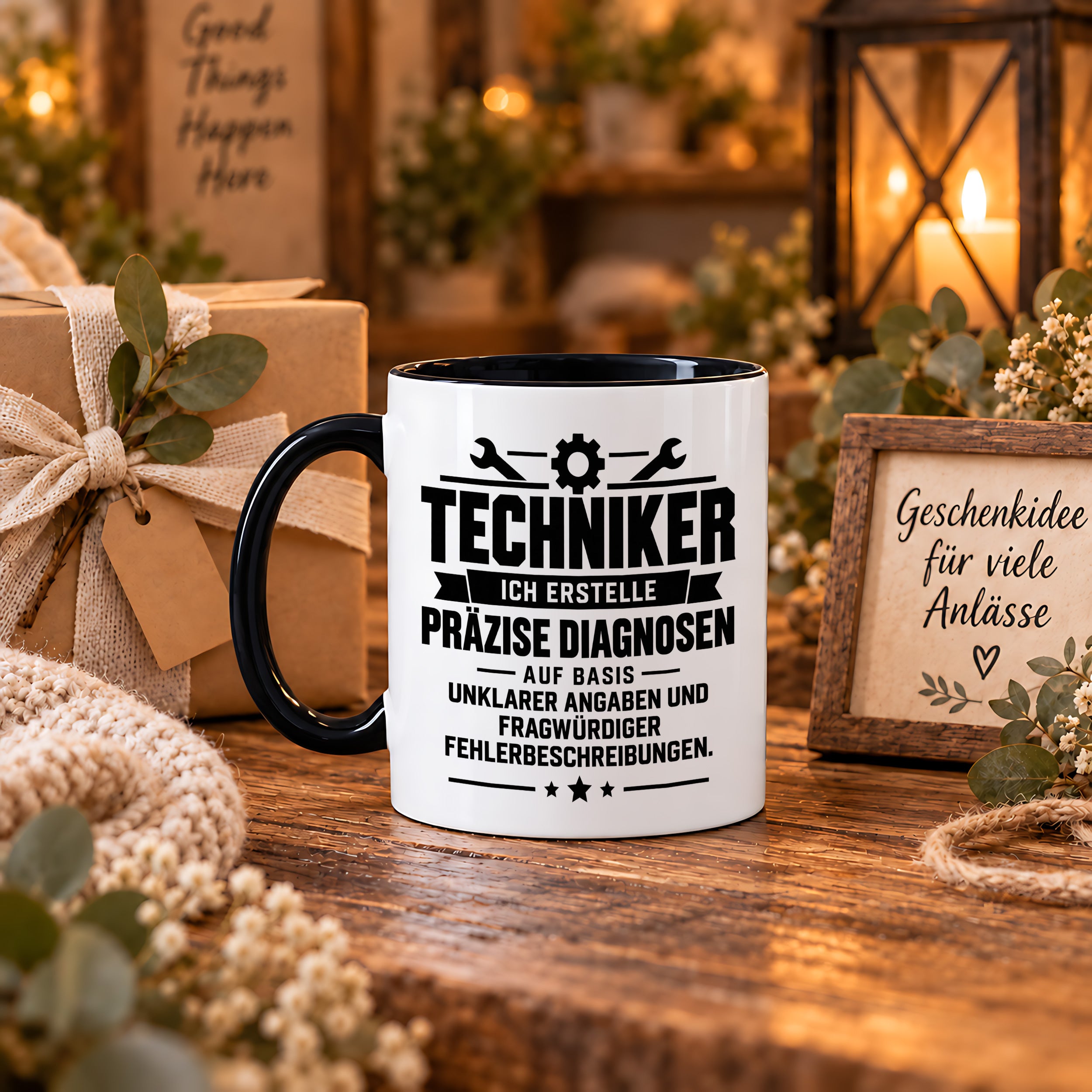 Techniker Tasse lustiger Spruch 330 ml Keramiktasse Geschenk für Handwerker Mechaniker Elektriker Geburtstag Weihnachten