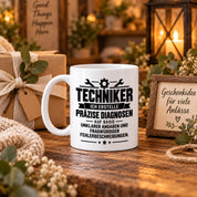 Techniker Tasse lustiger Spruch 330 ml Keramiktasse Geschenk für Handwerker Mechaniker Elektriker Geburtstag Weihnachten