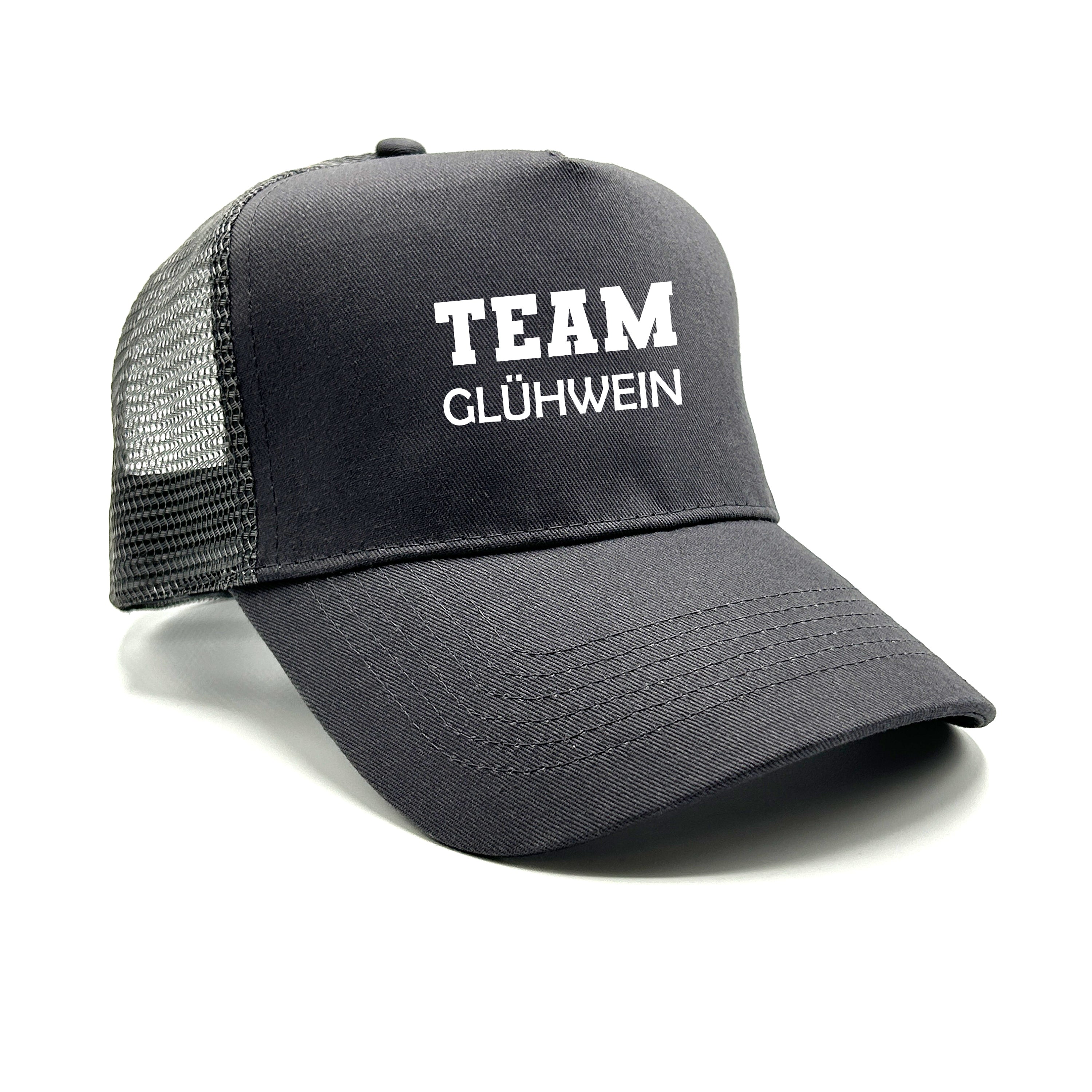 Trucker Cap in Mesh Optik - Team Glühwein - Farbwahl | Unisex | OneSize durch verstellbaren Klipp-Verschluss