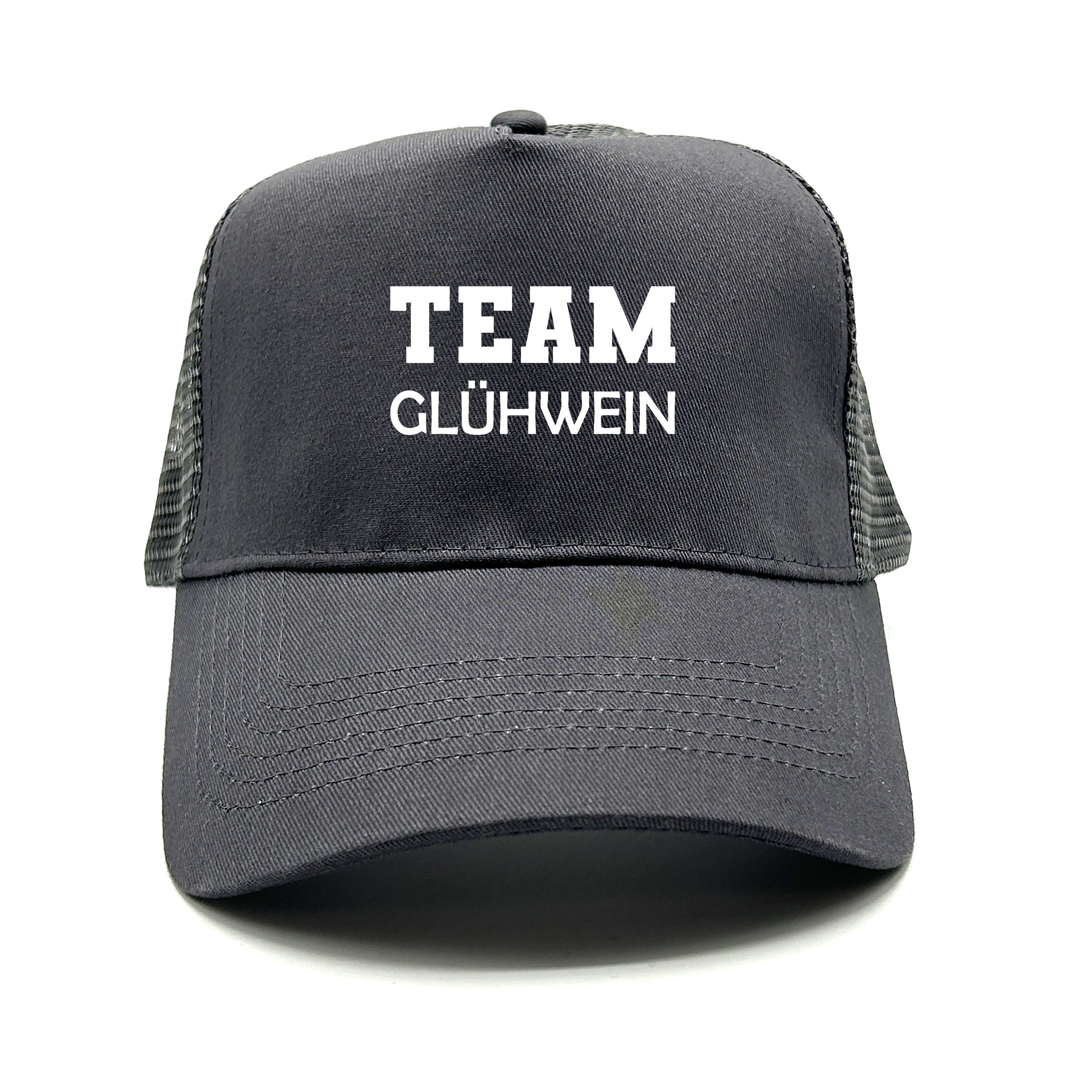 Trucker Cap in Mesh Optik - Team Glühwein - Farbwahl | Unisex | OneSize durch verstellbaren Klipp-Verschluss