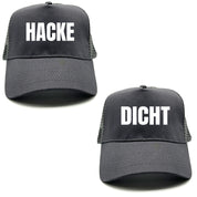 2er Set Mesh Baseball Caps mit Spruch | Hacke Dicht | Farbwahl | OneSize durch verstellbaren Klipp-Verschluss