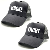 2er Set Mesh Baseball Caps mit Spruch | Hacke Dicht | Farbwahl | OneSize durch verstellbaren Klipp-Verschluss