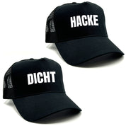 2er Set Mesh Baseball Caps mit Spruch | Hacke Dicht | Farbwahl | OneSize durch verstellbaren Klipp-Verschluss