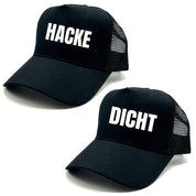 2er Set Mesh Baseball Caps mit Spruch | Hacke Dicht | Farbwahl | OneSize durch verstellbaren Klipp-Verschluss