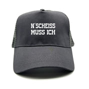 Trucker Cap in Mesh Optik - N´Scheiss muss ich - Farbwahl | Unisex | OneSize durch verstellbaren Klipp-Verschluss