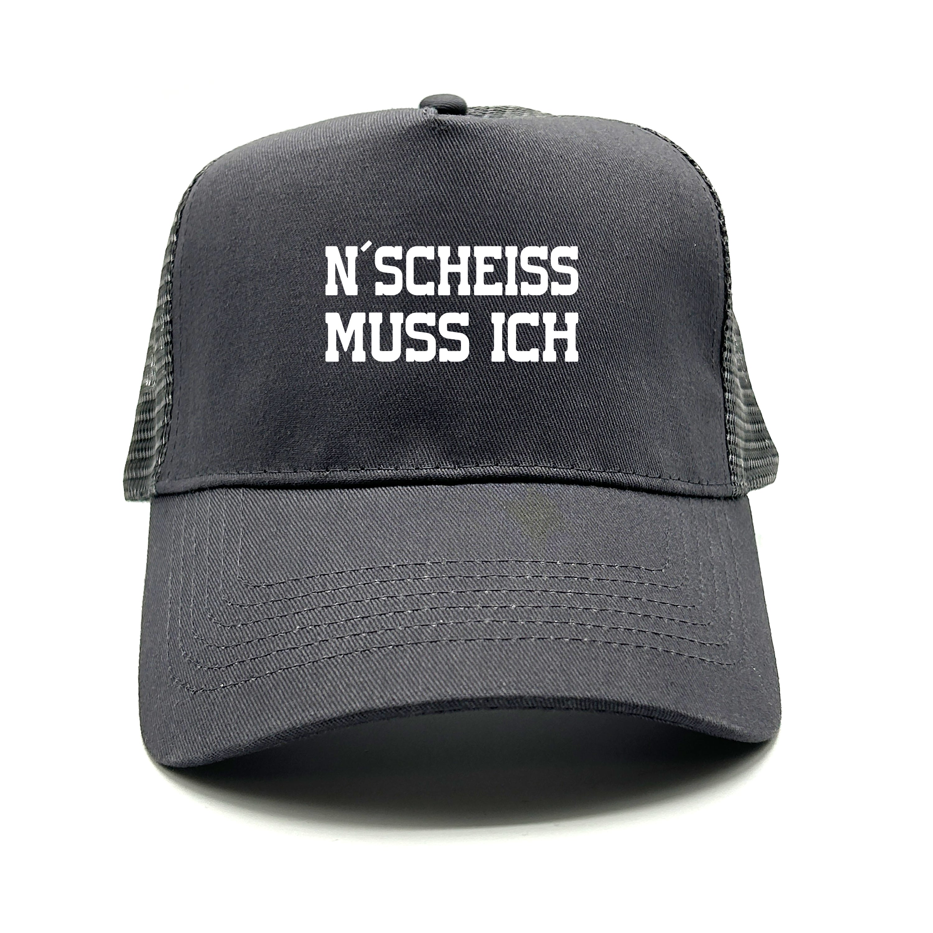 Trucker Cap in Mesh Optik - N´Scheiss muss ich - Farbwahl | Unisex | OneSize durch verstellbaren Klipp-Verschluss