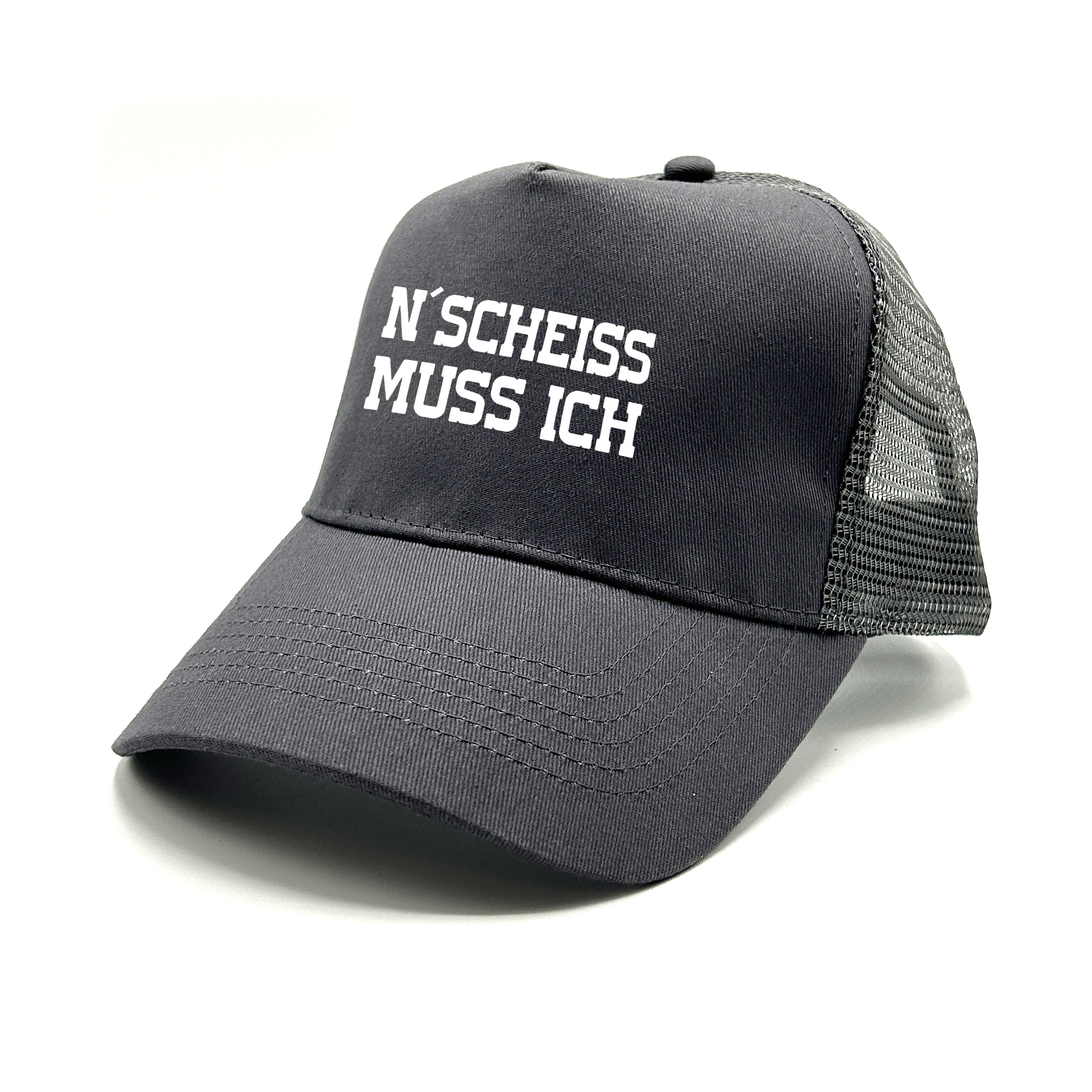 Trucker Cap in Mesh Optik - N´Scheiss muss ich - Farbwahl | Unisex | OneSize durch verstellbaren Klipp-Verschluss