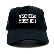 Trucker Cap in Mesh Optik - N´Scheiss muss ich - Farbwahl | Unisex | OneSize durch verstellbaren Klipp-Verschluss