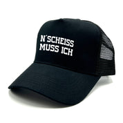 Trucker Cap in Mesh Optik - N´Scheiss muss ich - Farbwahl | Unisex | OneSize durch verstellbaren Klipp-Verschluss