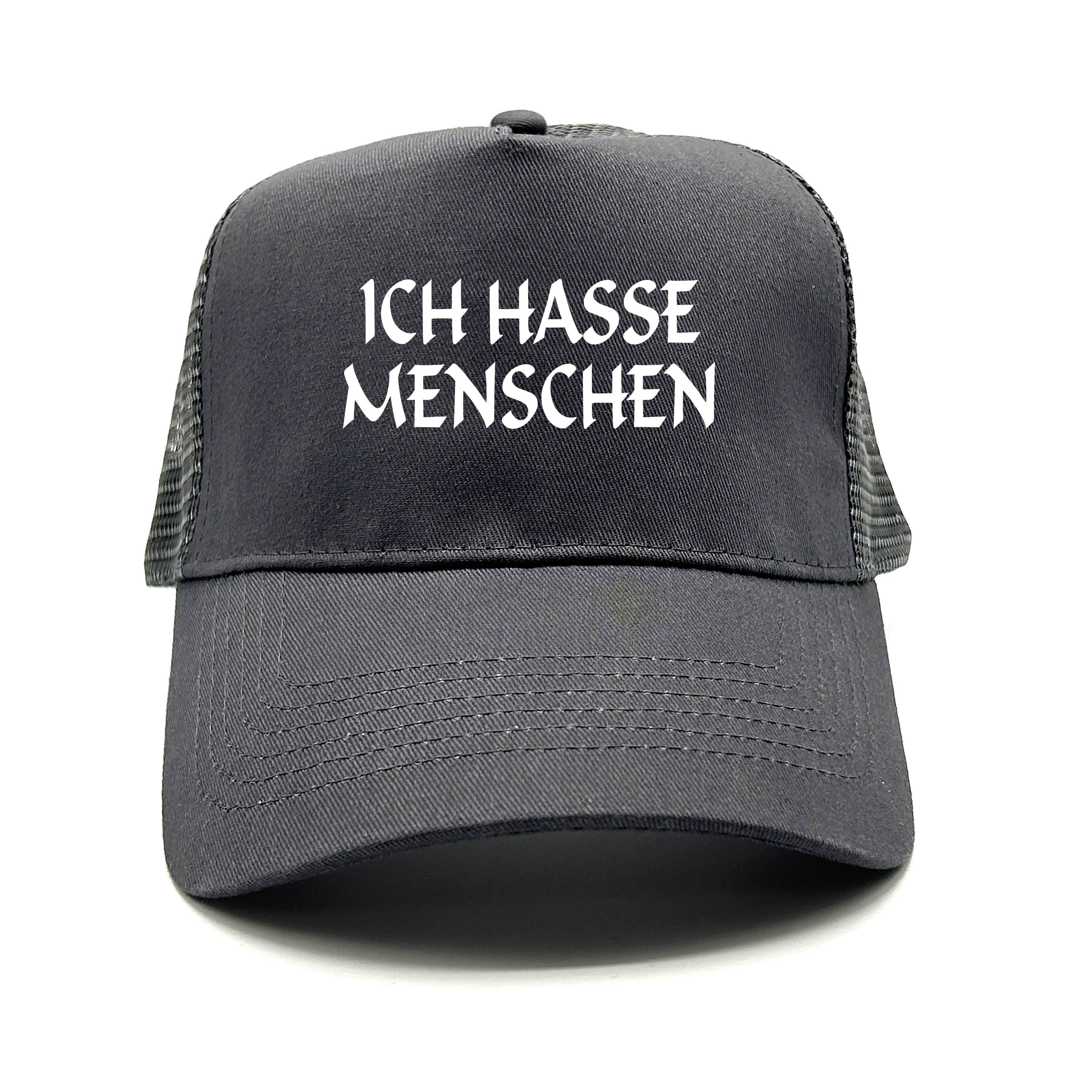 Trucker Cap in Mesh Optik - Ich hasse Menschen - Farbwahl | Unisex | OneSize durch verstellbaren Klipp-Verschluss