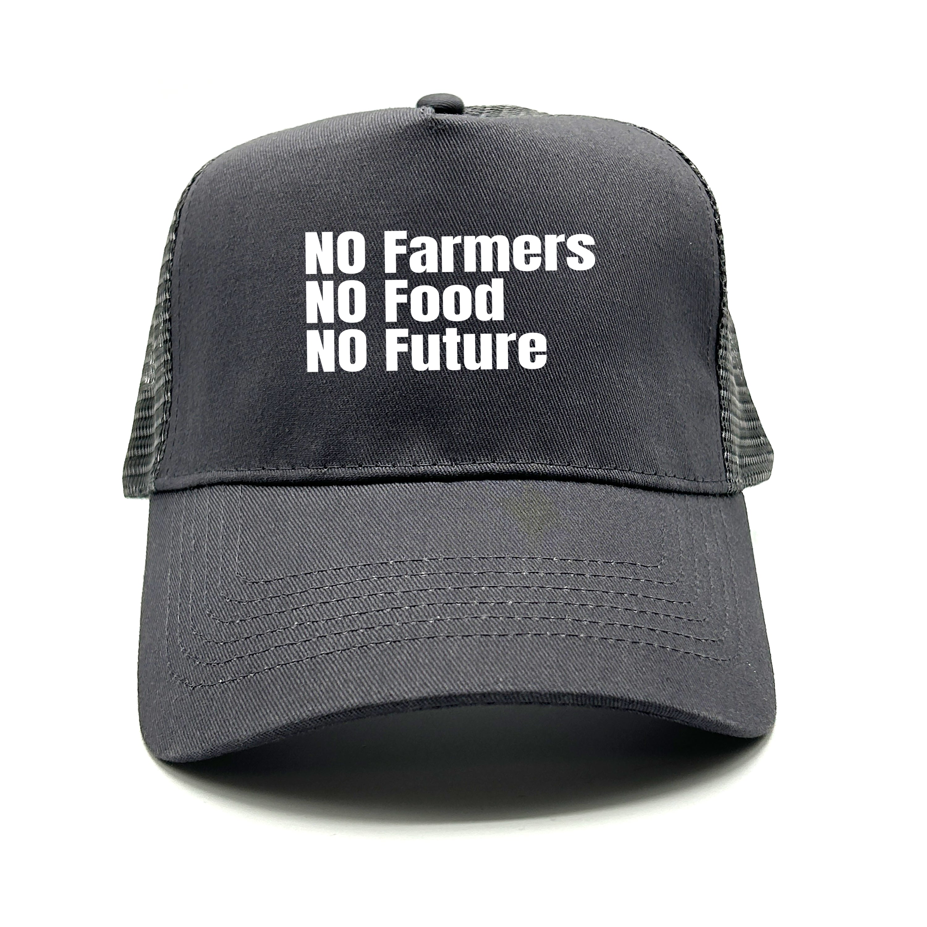 Trucker Cap in Mesh Optik - No Farmers no Food no Future - Farbwahl | Unisex | OneSize durch verstellbaren Klipp-Verschluss