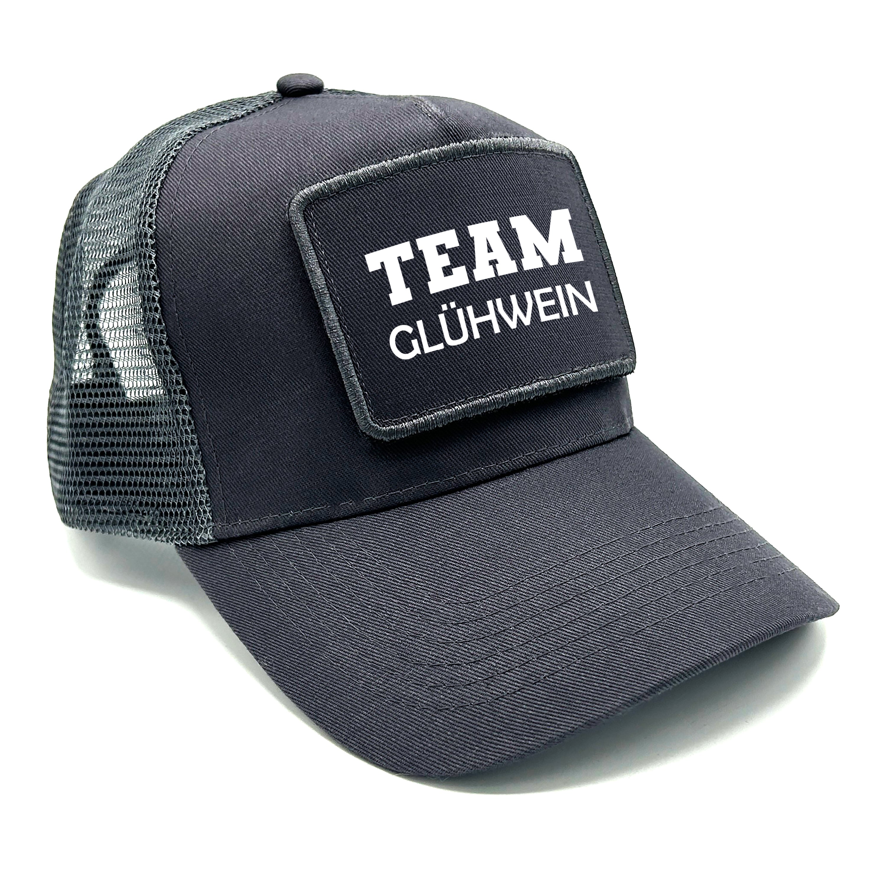 Trucker Mesh Cap mit Patch - Team Glühwein - Farbwahl | Unisex | OneSize durch verstellbaren Klipp-Verschluss