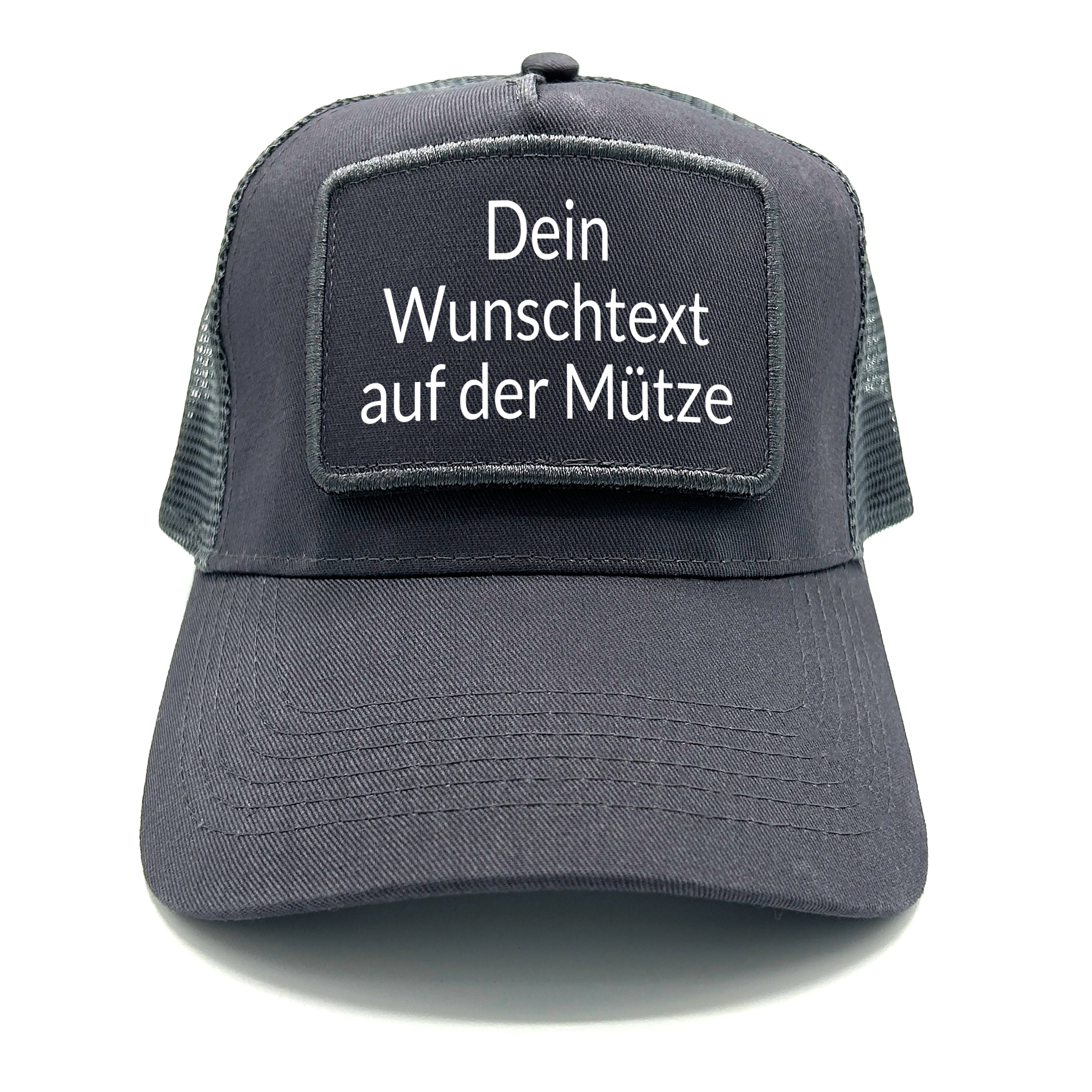 personalisierte Trucker Mesh Cap mit Patch und Wunschtext - Farbwahl | Unisex | OneSize durch verstellbaren Klipp-Verschluss