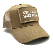 Trucker Mesh Cap mit Patch - N´Scheiss muss ich - Farbwahl | Unisex | OneSize durch verstellbaren Klipp-Verschluss