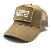 Trucker Mesh Cap mit Patch - N´Scheiss muss ich - Farbwahl | Unisex | OneSize durch verstellbaren Klipp-Verschluss