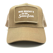 Trucker Mesh Cap mit Patch - Mir reicht´s ich geh Saufen - Farbwahl | Unisex | OneSize durch verstellbaren Klipp-Verschluss