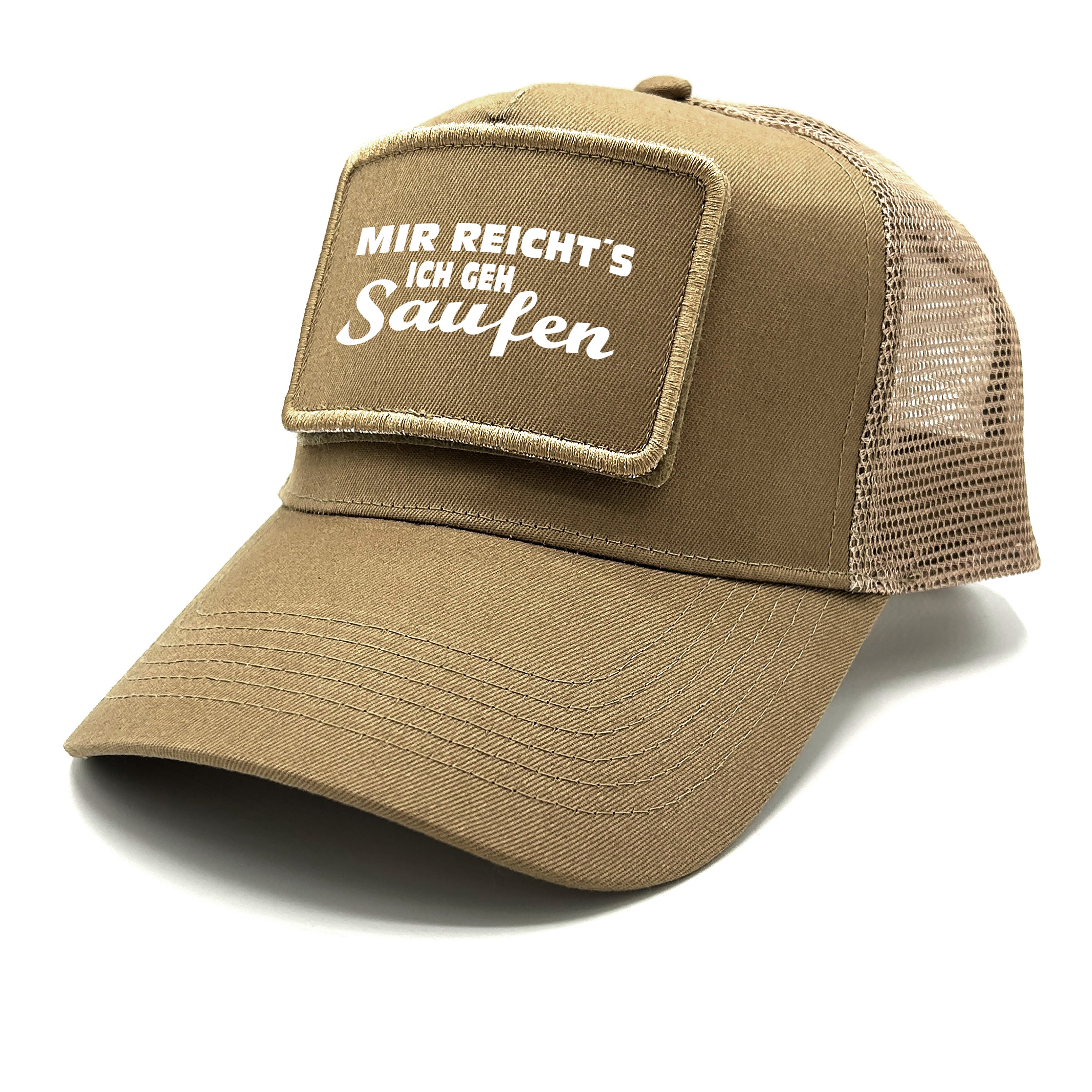 Trucker Mesh Cap mit Patch - Mir reicht´s ich geh Saufen - Farbwahl | Unisex | OneSize durch verstellbaren Klipp-Verschluss