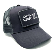 Trucker Mesh Cap mit Patch - Ich hasse Menschen - Farbwahl | Unisex | OneSize durch verstellbaren Klipp-Verschluss