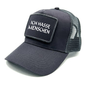 Trucker Mesh Cap mit Patch - Ich hasse Menschen - Farbwahl | Unisex | OneSize durch verstellbaren Klipp-Verschluss